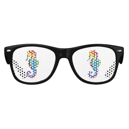 Lunettes De Fête Enfant Hippocampe polygonal arc-en-ciel (Devant)