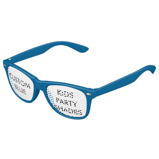 Lunettes De Fête Enfant Personnalisé Enfants Bleu Retro Têtes de Parti (Angle)