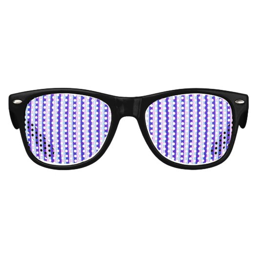 Lunettes De Fête Enfant rétro électrique rayé bleu & violet (Devant)