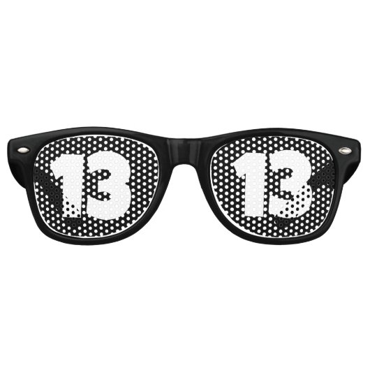 LUNETTES DE FÊTE RETRO 13E ANNIVERSAIRE 13 FÊTES SOLEIL TOMBES (Devant)