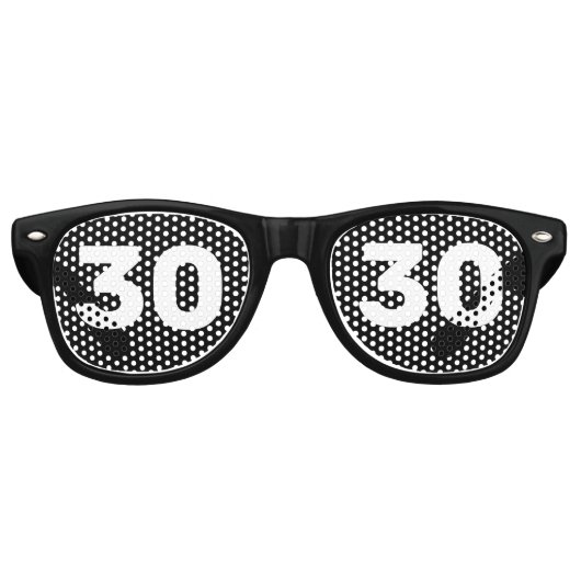 LUNETTES DE FÊTE RETRO 30E ANNIVERSAIRE 30 NOVELTY SOLEIL TONS (Devant)