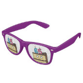 Lunettes De Fête Retro 65e anniversaire gâteau aux bougies (Angulaire)