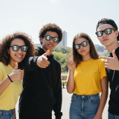 Lunettes De Fête Retro 6-7 Meme Funny Black