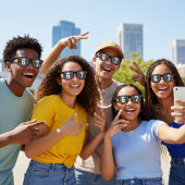 Lunettes De Fête Retro 6-7 Meme Funny Black