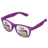 Lunettes De Fête Retro 70e anniversaire gâteau aux bougies (Angulaire)