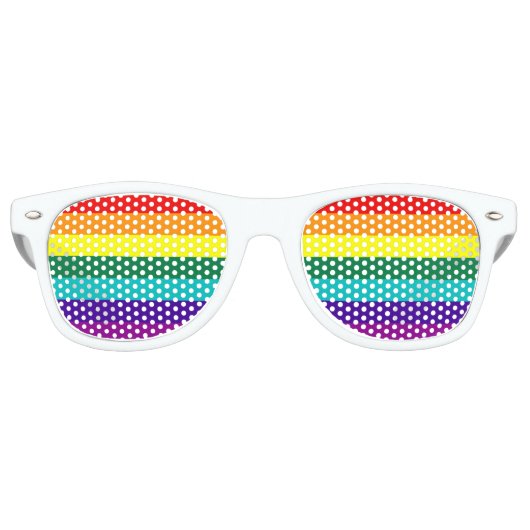 Lunettes De Fête Retro 7 bandes Rainbow Pride (Devant)