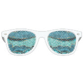Lunettes De Fête Retro Agate Turquoise Blue Gold Parties scintillant Marb (Devant)