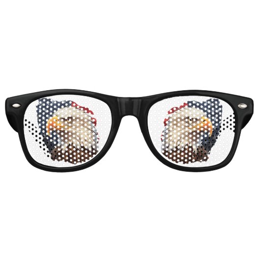 Lunettes De Fête Retro Aigle à drapeau américain (Devant)