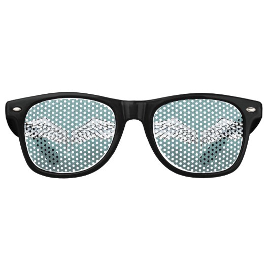 Lunettes De Fête Retro ailes bleu-gris (Devant)