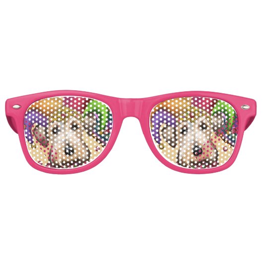 Lunettes De Fête Retro Airedale Terrier  (Devant)