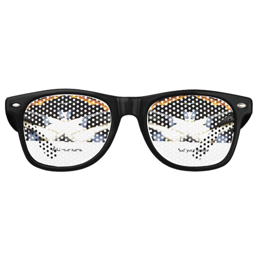 Lunettes De Fête Retro Ajouter un nom texte brun noir touches piano (Devant)