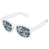 LUNETTES DE FÊTE RETRO ALOHA HAWAII (NOIR/BLEU) (Angulaire)