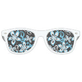 LUNETTES DE FÊTE RETRO ALOHA HAWAII (NOIR/BLEU) (Devant)