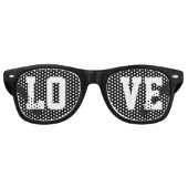 Lunettes De Fête Retro Amour noir cool (Devant)