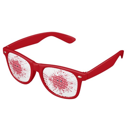LUNETTES DE FÊTE RETRO AMUSANT ÉMOJI ROUGE, COMME TOMATO KETCHUP SPLASH S (Angulaire)