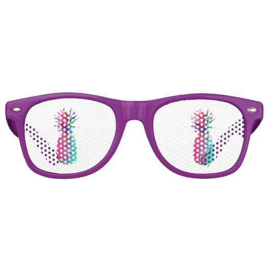 Lunettes De Fête Retro Ananas coloré cool (Devant)