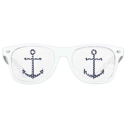 Lunettes De Fête Retro Ancre bleue marine (Devant)
