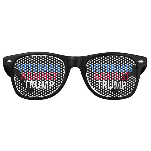 Lunettes De Fête Retro Anti-Trump - Les vétérans contre Trump (Devant)