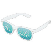Lunettes De Fête Retro Aqua Blue Bride dans le Mariage de script (Angulaire)