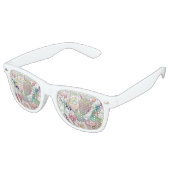 Lunettes De Fête Retro Aquarelle Cactus Floral Stripes Design (Angulaire)