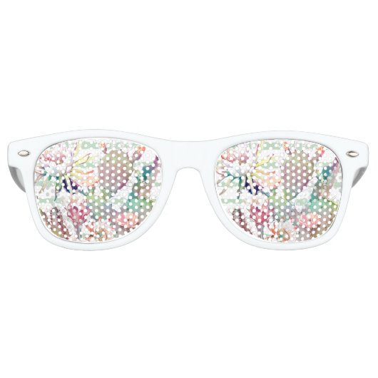 Lunettes De Fête Retro Aquarelle Cactus Floral Stripes Design (Devant)