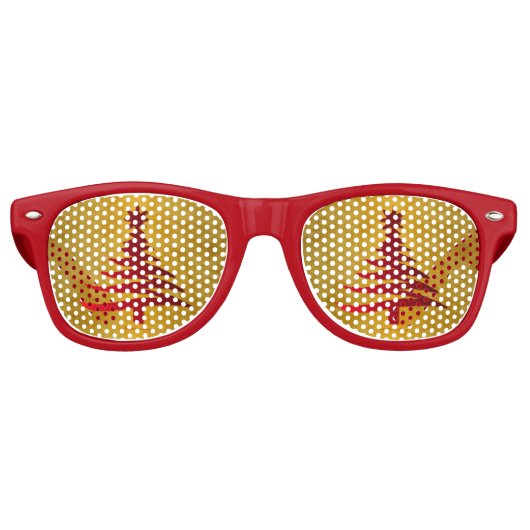 Lunettes De Fête Retro Arbre de Noël crayon rouge sur or (Devant)