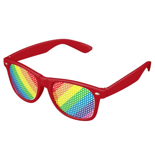Lunettes De Fête Retro arc-en-ciel diagonal (Angulaire)