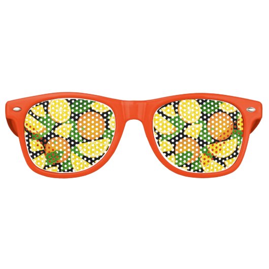 Lunettes De Fête Retro Arrière - plan orange (Devant)