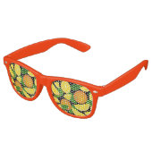 Lunettes De Fête Retro Arrière - plan orange (Angulaire)