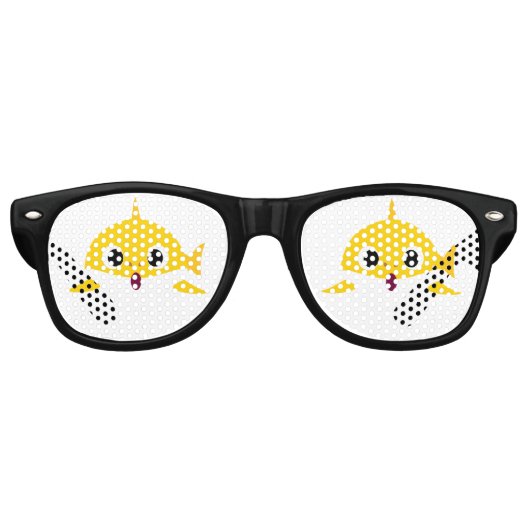 Lunettes De Fête Retro Baby Shark Jaune ~ (Devant)