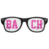 Lunettes De Fête Retro Bach Bachelorette Party Favoriser Hot Rose & Blanc (Devant)
