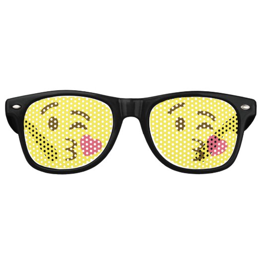 Lunettes De Fête Retro Baiser Emoji (Devant)