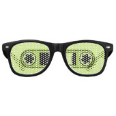 Lunettes De Fête Retro Bande de cassette audio verte (Devant)