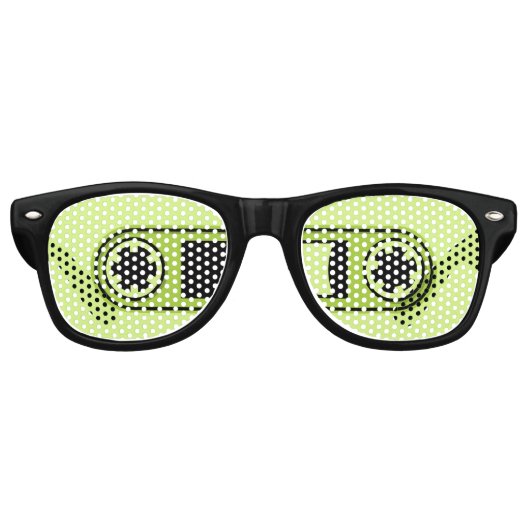 Lunettes De Fête Retro Bande de cassette audio verte (Devant)