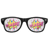 Lunettes De Fête Retro Bande dessinée Pop Art Rose Jaune SPLASH Nouveauté (Devant)