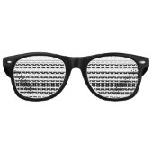 Lunettes De Fête Retro Bandes blanches noires modernes (Devant)