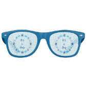 Lunettes De Fête Retro Bébé bleu Papillons et fleurs personnalisés (Devant)