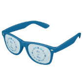 Lunettes De Fête Retro Bébé bleu Papillons et fleurs personnalisés (Angulaire)