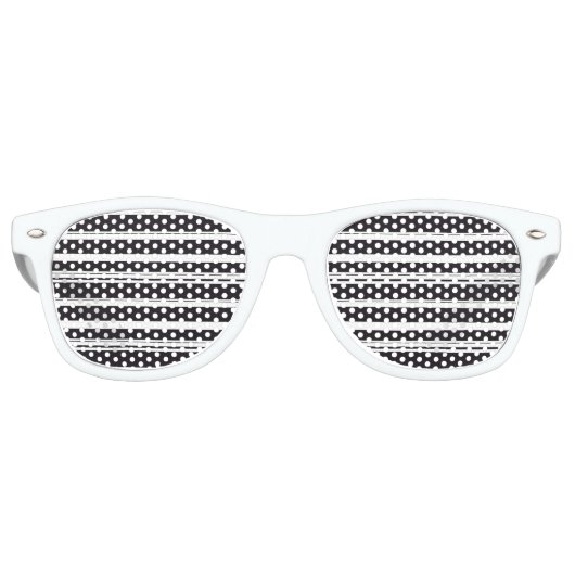 Lunettes De Fête Retro Belles rayures blanches noires (Devant)