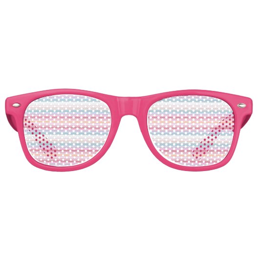 Lunettes De Fête Retro Belles rayures roses blanches (Devant)