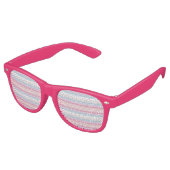 Lunettes De Fête Retro Belles rayures roses blanches (Angulaire)