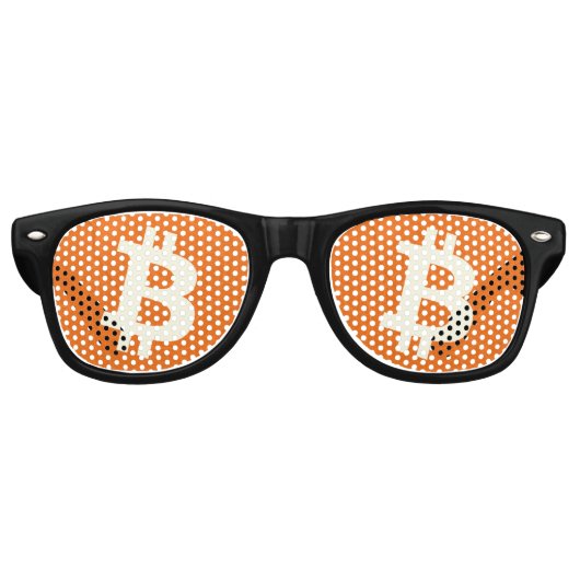 Lunettes De Fête Retro Bitcoin Classic Orange (Neuron) (Devant)