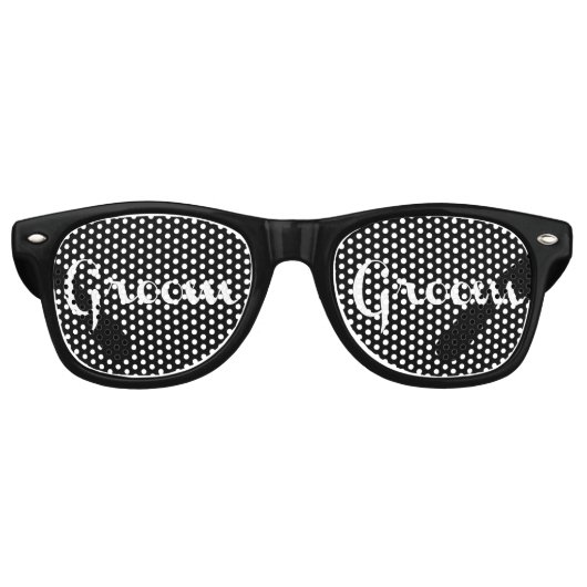 Lunettes De Fête Retro Blancs sur noir (Devant)