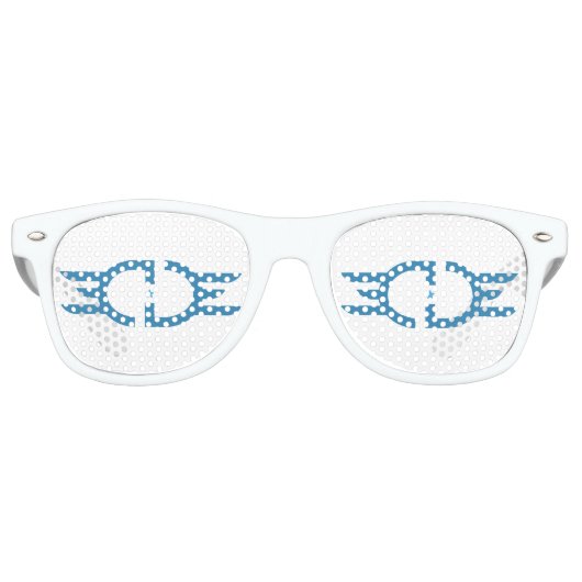 Lunettes De Fête Retro Bleu EDGE (Devant)