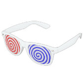 Lunettes De Fête Retro Bleu rouge hypnotisé (Angulaire)