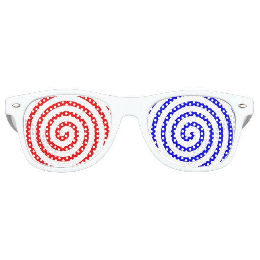 Lunettes De Fête Retro Bleu rouge hypnotisé (Devant)