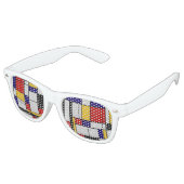 Lunettes De Fête Retro Blocs de couleurs Mondrian (Angulaire)