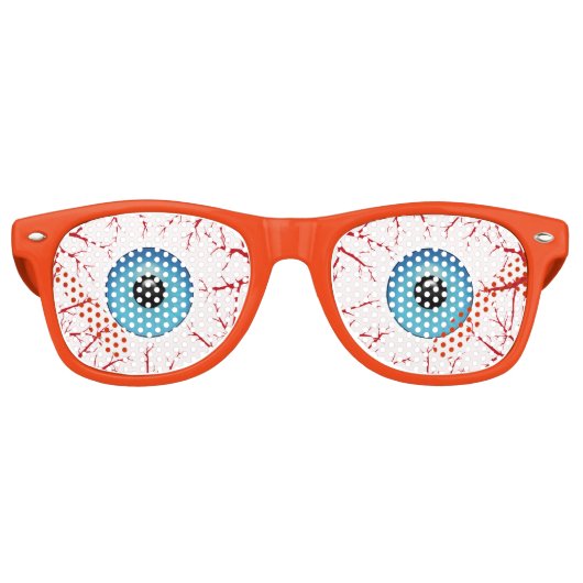 Lunettes De Fête Retro Blooshot Blue Eyeballs Halloween (Devant)