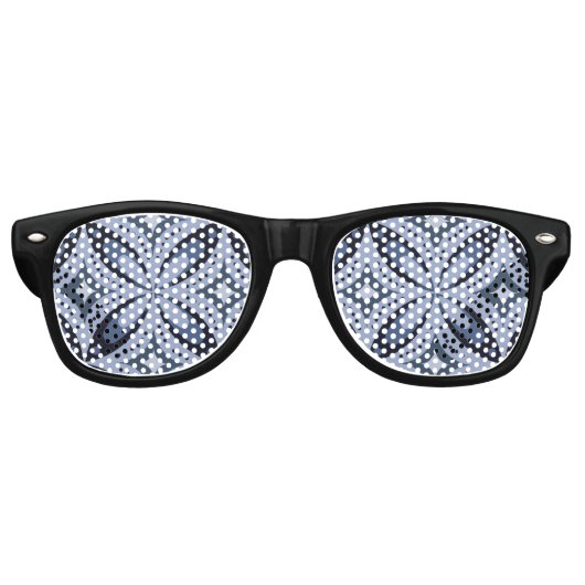 Lunettes De Fête Retro Blue Geometric Pattern Retro Style (Devant)
