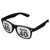 Lunettes De Fête Retro Bonjour 40 Anniversaire Couronne (Angulaire)